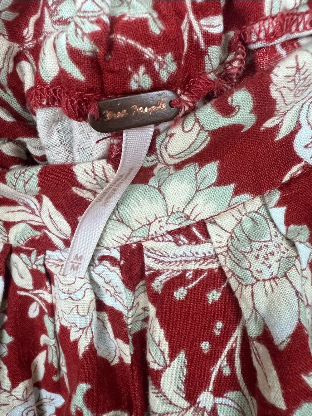 Free People FP Movement Sunday Floral Wide-Leg Crop Top & Pants Set - Red